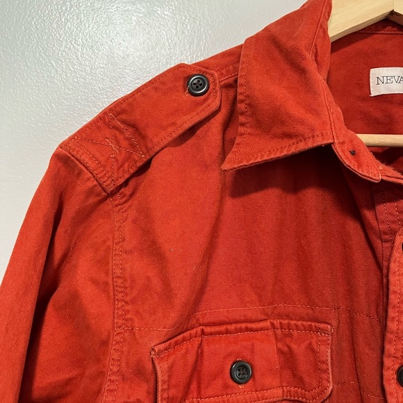 Nevada Rust Red Utility Button-Up Shirt Jacket L Military-Inspired Workwear - Picture 11 of 12